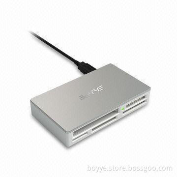 USB3.0 Card Reader with Super Transfer Speed, Aluminum Case, Four Ports and LED Indicator